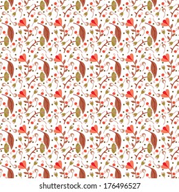 Vector illustration of a floral  seamless pattern
