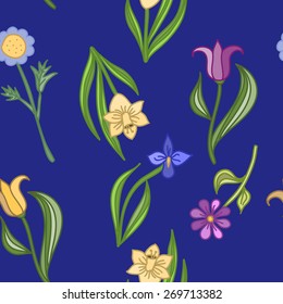 the vector illustration of floral seamless pattern