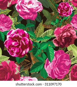 Vector Illustration of  floral seamless pattern