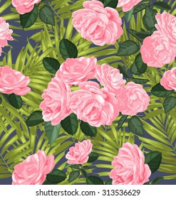 Vector Illustration of floral seamless pattern