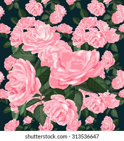 Vector Illustration of floral seamless pattern