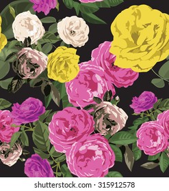 Vector Illustration of floral seamless pattern