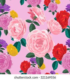 Vector Illustration of floral seamless pattern