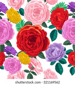 Vector Illustration of floral seamless pattern