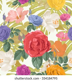 vector illustration of floral seamless pattern