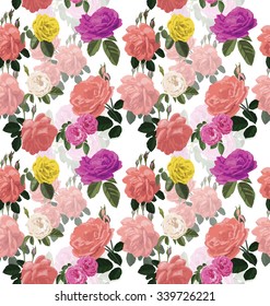Vector Illustration of floral seamless pattern