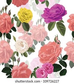 Vector Illustration of floral seamless pattern