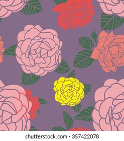 Vector Illustration of floral seamless pattern