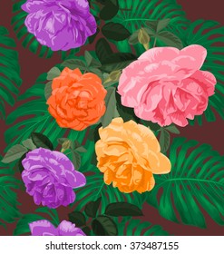 Vector Illustration of floral seamless pattern