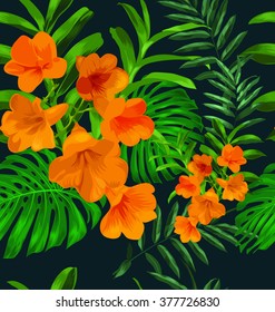 Vector Illustration of  floral seamless pattern
