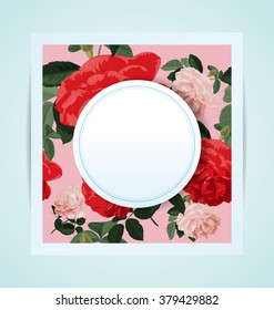 Vector Illustration of  floral seamless pattern card