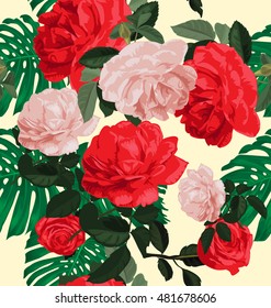 Vector Illustration of floral seamless pattern
