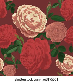 Vector Illustration of floral seamless pattern