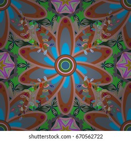 Vector illustration. Floral seamless pattern background, with strokes and splashes, summer flowers. Flowers on colorful background.