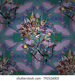 Vector illustration. Floral seamless pattern. Flourish ornamental spring garden texture.