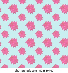 vector illustration. Floral vector seamless pattern.pink flowers