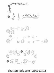 Vector illustration of floral shapes set