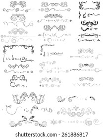 Vector illustration of a floral shapes set