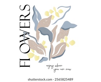 Vector illustration, floral style design for decoration. Design for printing on shirt, poster, banner. Lovely print for t-shirt