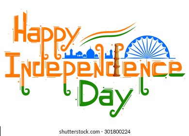 vector illustration of floral swirl in Indian tricolor flag for Happy Independence Day