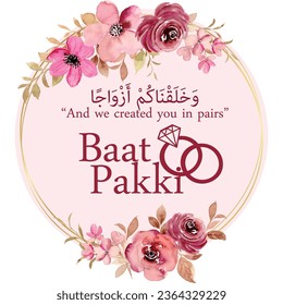 Vector illustration of floral tags. Baat Pakki Tag. Thank you tags, wedding tags, birthday tags, label, printable. 