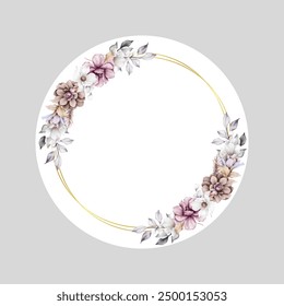 Vector illustration of floral tags. Floral circle. Baat Pakki Tag. Thank you tags, wedding tags, birthday tags, label, printable. 