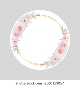 Vector illustration of floral tags. Floral circle. Baat Pakki Tag. Thank you tags, wedding tags, birthday tags, label, printable. 