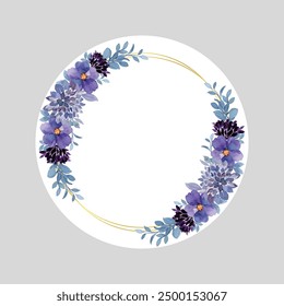 Ilustración vectorial de etiquetas florales. Círculo floral. Etiqueta de Baat Pakki. Gracias etiquetas, etiquetas de boda, etiquetas de cumpleaños, etiqueta, imprimible. 