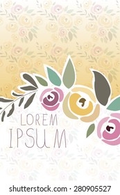 vector illustration of floral template with signature