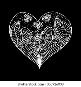 Vector illustration of floral valentines heart isolated