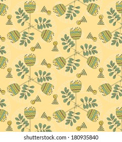 Vector illustration floral vintage background, pattern