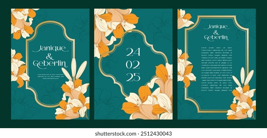 Vector illustration of floral vintage frame, leaves, frame, pattern for background, backdrop. Modern seamless pattern. Fashionable template for design or wedding invitation