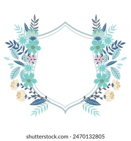 Vector Illustration of Floral Wedding Crest.
