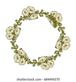 vector illustration of a floral wreath isolated