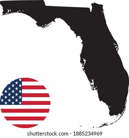 vector illustration of Florida map with American flag