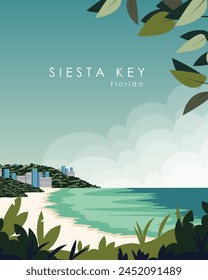 Vector illustration. Florida. Poster, banner, postcard design. Tourism. trips. Modern design.