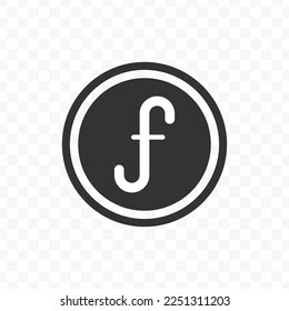 Vector illustration of Florin Aruban  currency icon in dark color and transparent background(png).