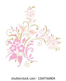 Vector illustration, floristic ornament 