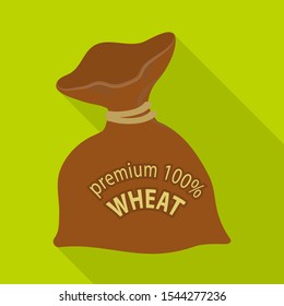 Vector illustration of flour and bag symbol. Graphic of flour and sack stock symbol for web.