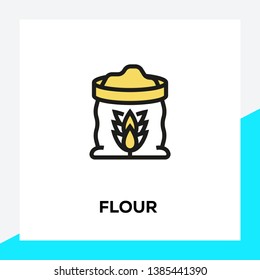 VECTOR ILLUSTRATION OF FLOUR LINE ICON SET