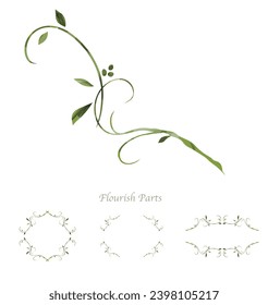 Vector illustration for flourish design or botanical frame