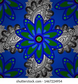 Vector illustration. Flourish ornamental spring garden texture. Floral pattern. Flower seamless background.
