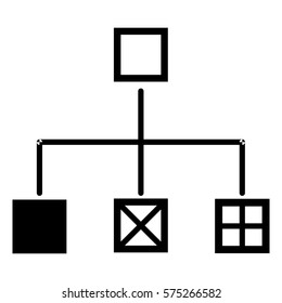 Vector Illustration of Flow Chart in Black Icon
