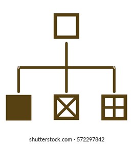 Vector Illustration of Flow Chart Icon in Brown