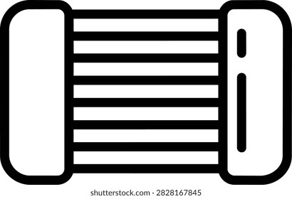 Vector illustration of a flow straightener component for fluid dynamics, industrial piping system honeycomb grid for reducing turbulence.