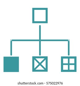 Vector Illustration of flowchart in Blue Icon
