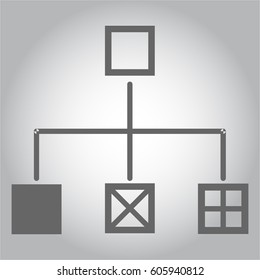 Vector Illustration of Flowchart icon in grey color
