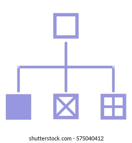 Vector Illustration of flowchart in Purple Icon
