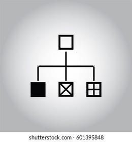 Vector illustration of Flowchart symbol icon in black.
