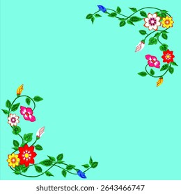 Vector illustration of a flower arrangement, including individual blossoms, stems, and leaves.